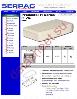 H-75,AA GRAY datasheet  